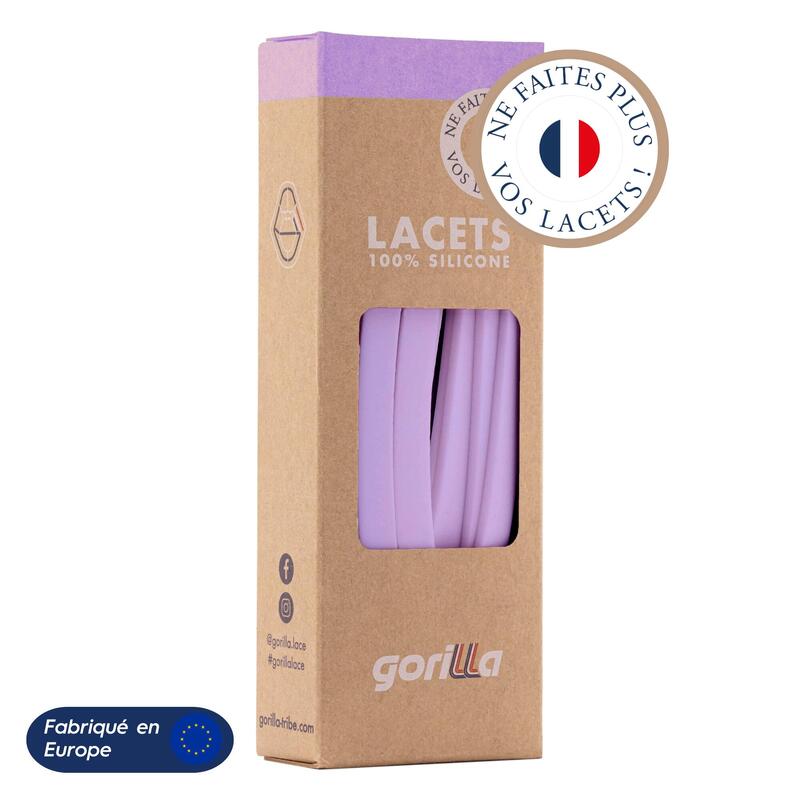 Lacets Élastiques Larges Enfant Auto-Serrants Pour Sneakers Silicone - parme