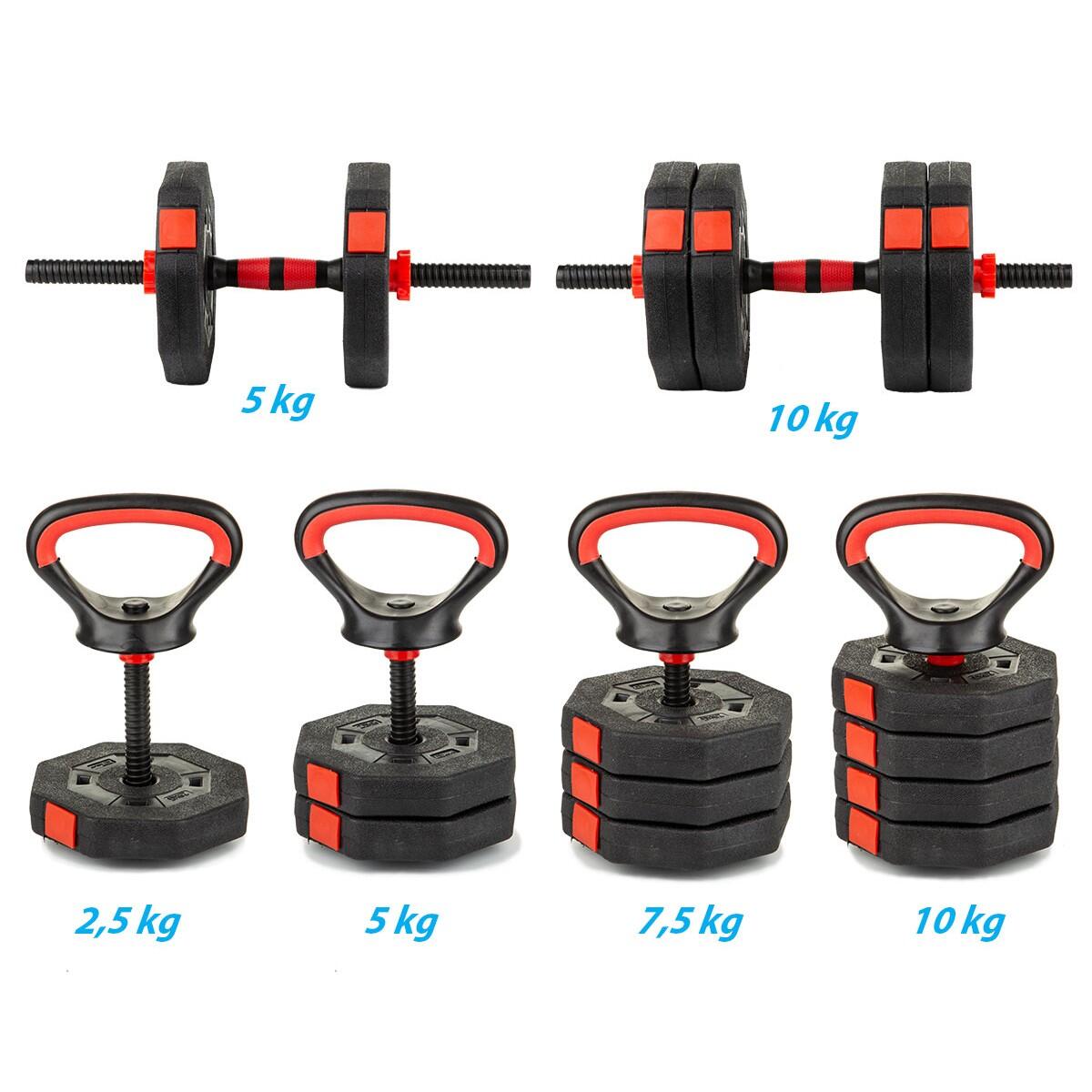 Zestaw do treningu siłowego 3w1 Eb Fit Hantla Kettlebell Uchwyt do pompek 2/7