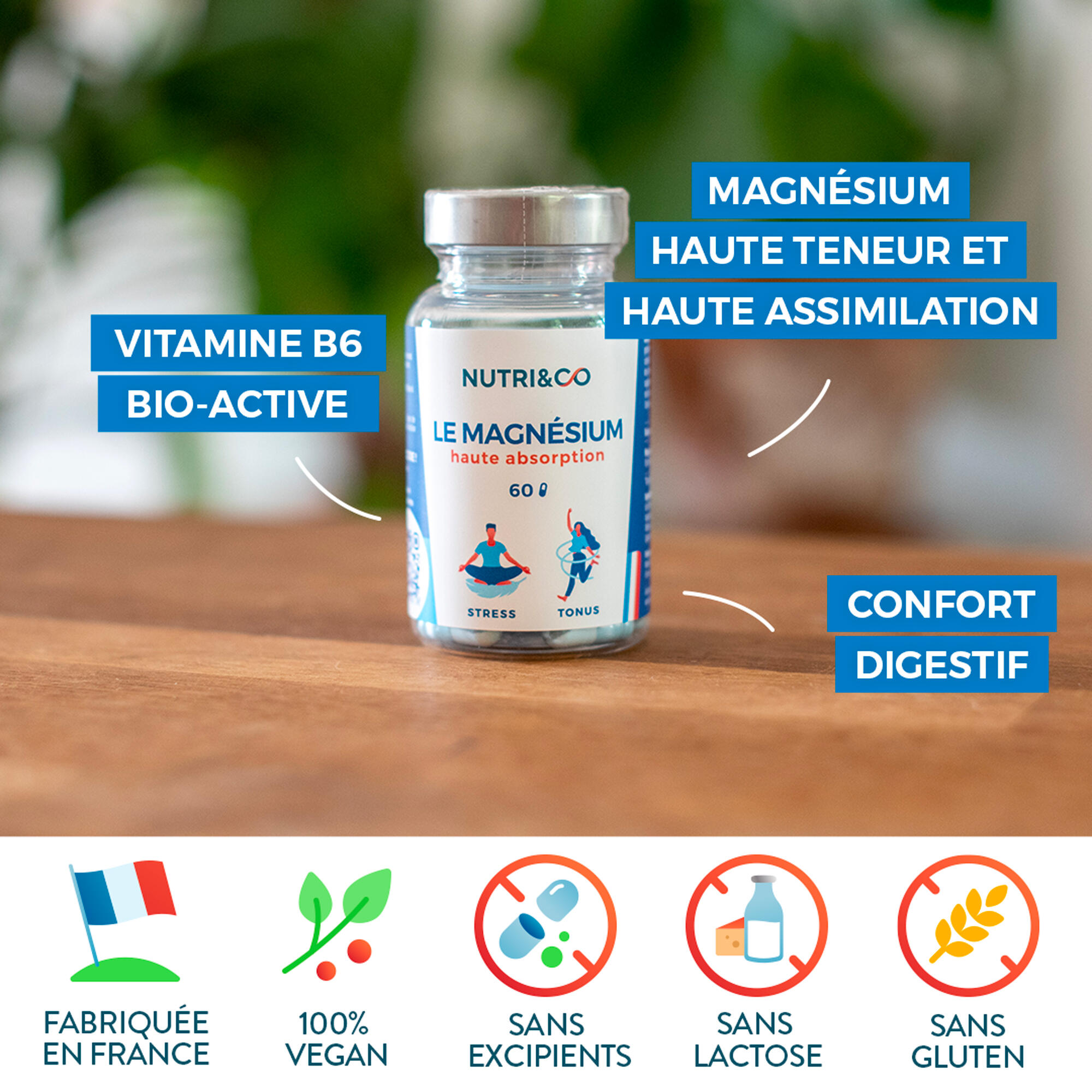 Magnésium + Vit B6 - Tonus et Récupération Musculaire - 60 Gélules 4/5