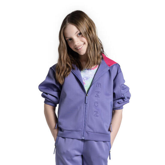 Kinder Trainingsjacke mit Reißverschluss und Kapuze WL5 violett