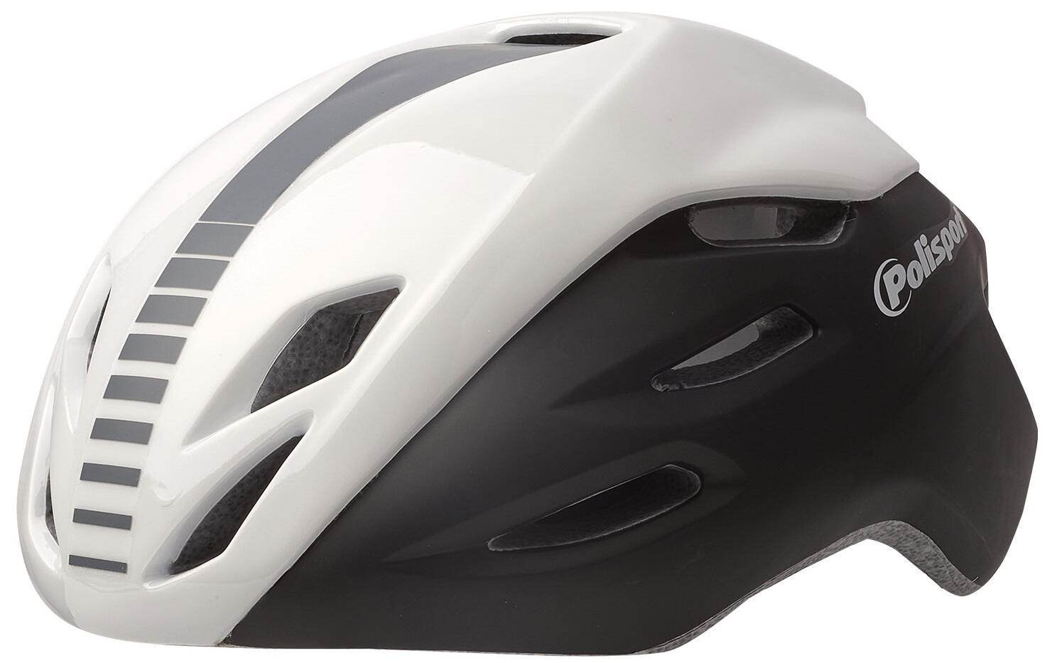 POLISPORT AERO R Casco da Ciclismo per Strada Nero/Bianco/Grigio