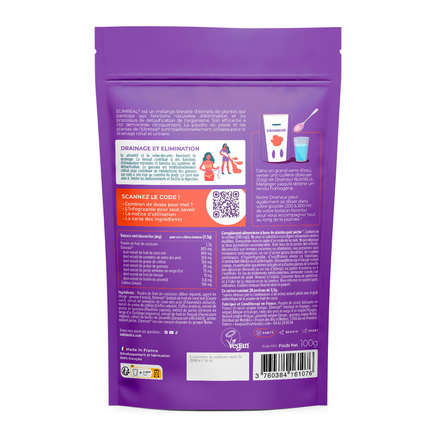 Draineur goût Pêche - 100g 2/4