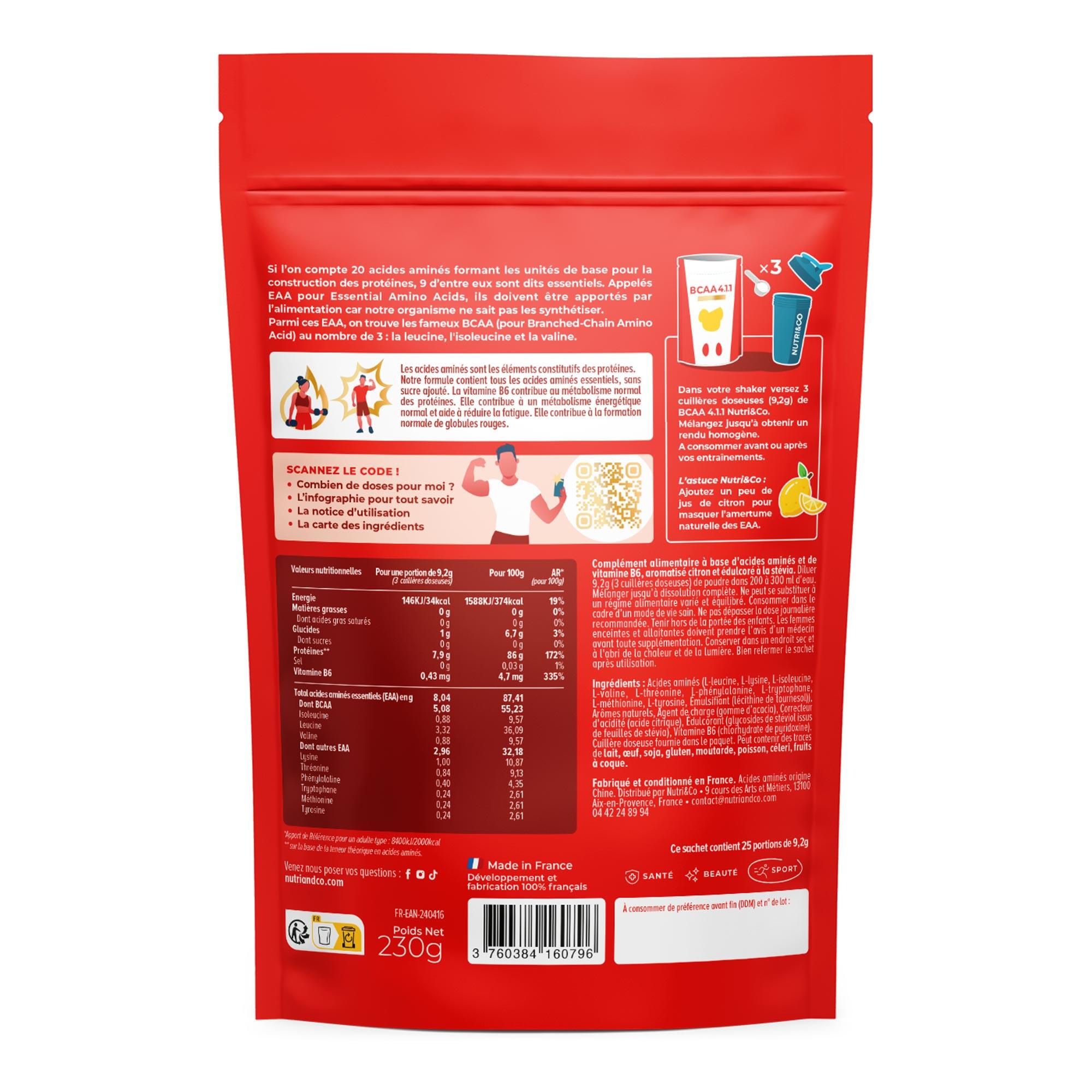 BCAA en Poudre 4.1.1 - Saveur Citron - 230g 2/4