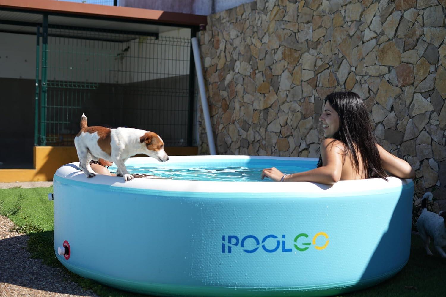 Ronde IPOOLGO-zwembad 200x50 met handmatige hogedrukpomp 6/7