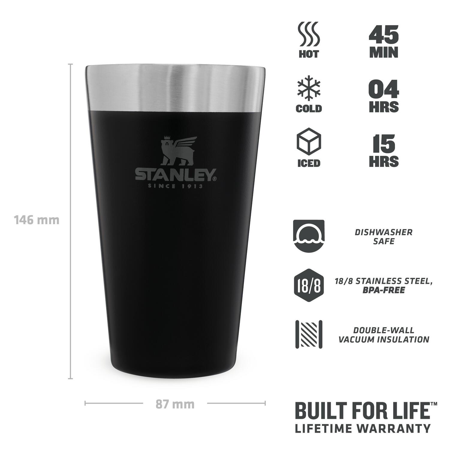 Thermosbeker 0,47L Kamperen RVS Geïsoleerd Glas Reismok Thee Soep Koffie Camping 2/9