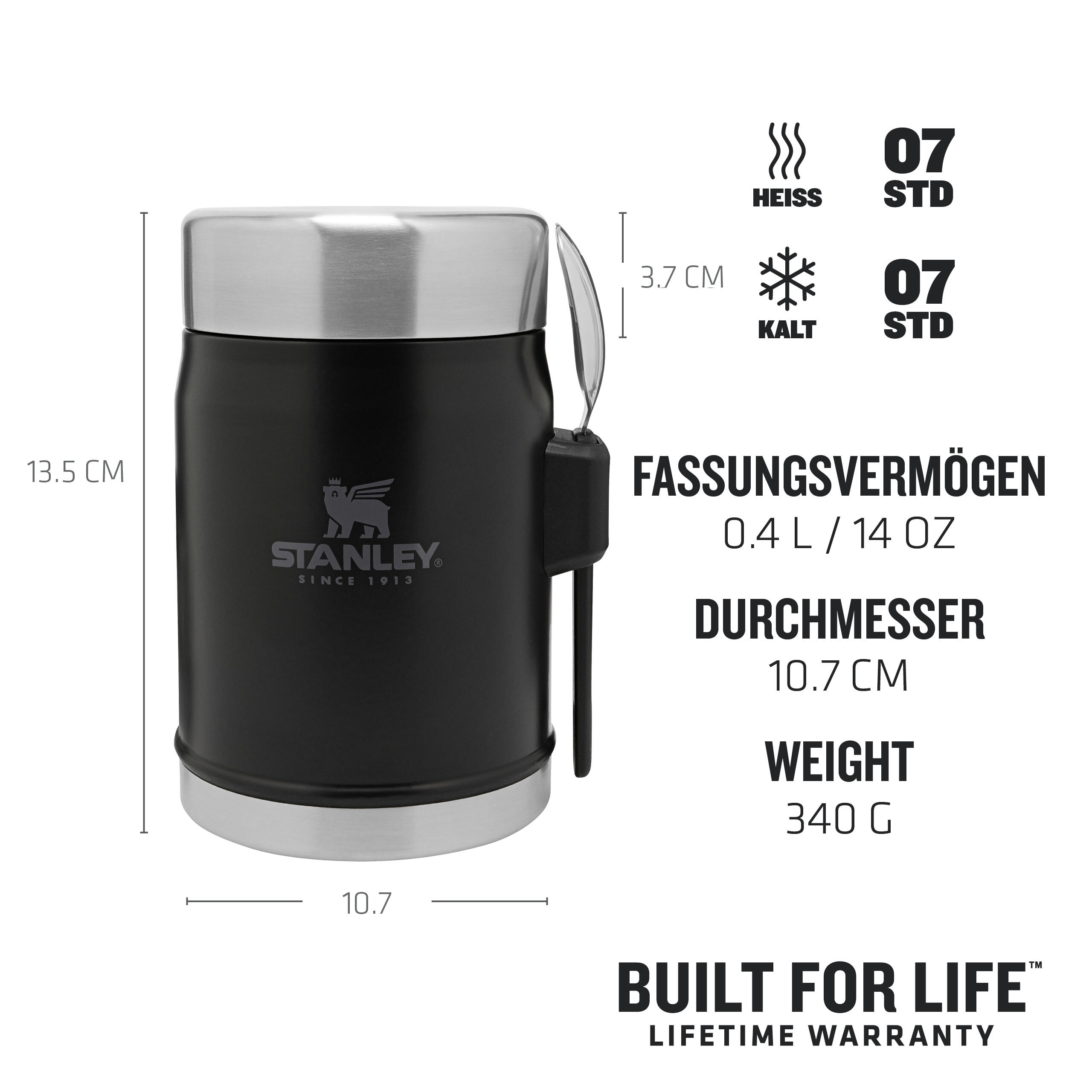 Stanley Legendary Food Jar + Spork 0.4L Matte Black 5/7