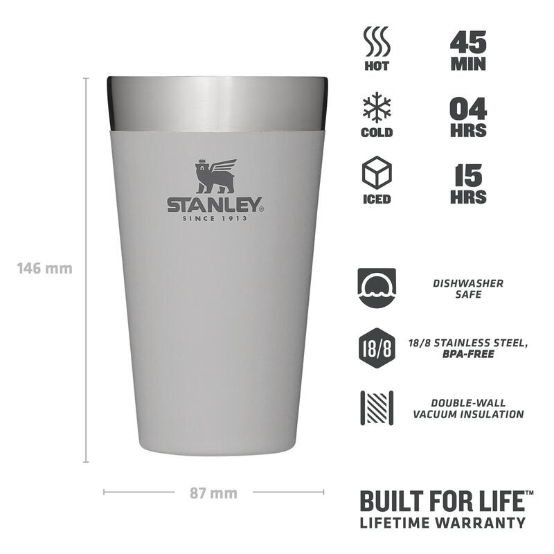 Thermosbeker 0,47L Kamperen RVS Geïsoleerd Glas Reismok Thee Soep Koffie Camping