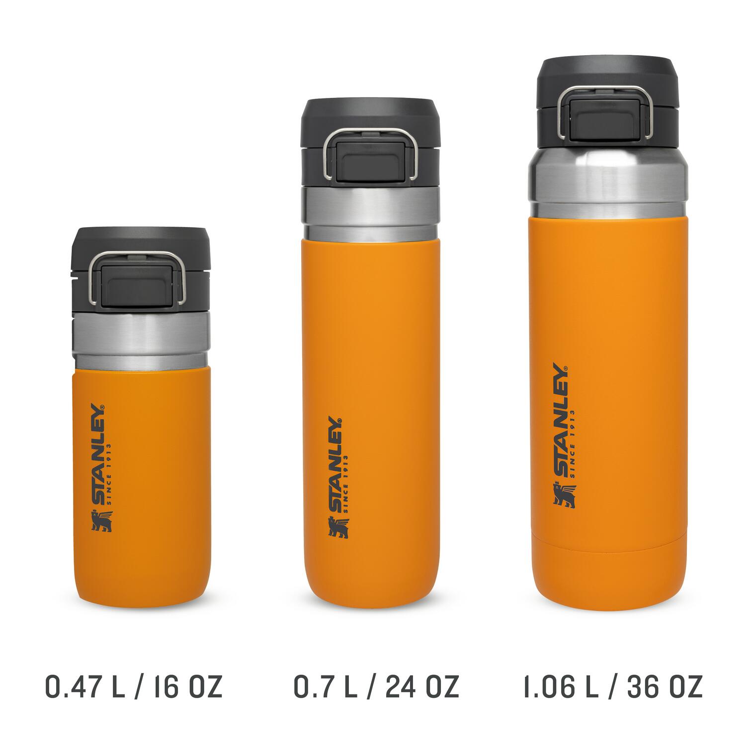 Waterfles - Thermosfles 1L Wandelen Fitness RVS Drinkfles - Deksel Met Drukknop 5/9