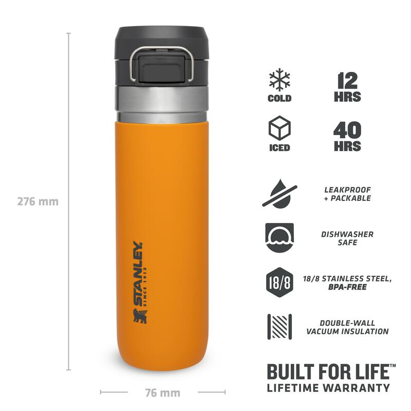 Cantil Térmico 0,7L - Garrafa De Água (Parede Dupla Aço Inox) Caminhada Fitness