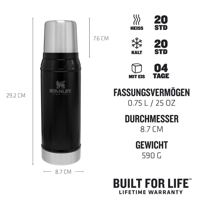 sporturi în aer liber - Sticla Legendary Classic 0,75 L - Pietriș negru mat