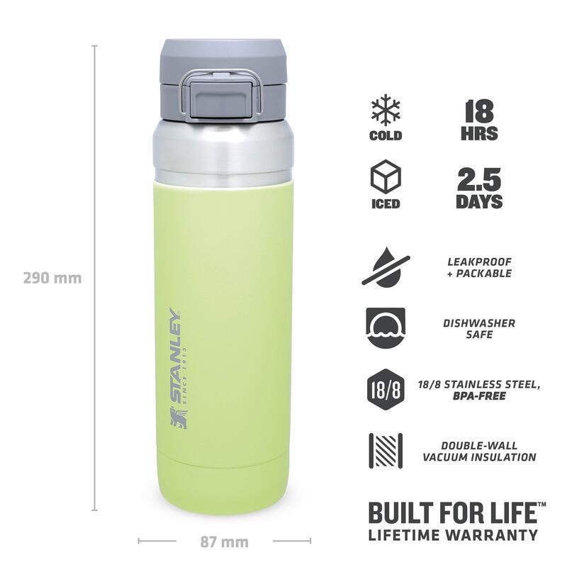 Termos tip bidon apa GO Quick Flip Water Bottle - verde deschis lamaie - 1.06 L…