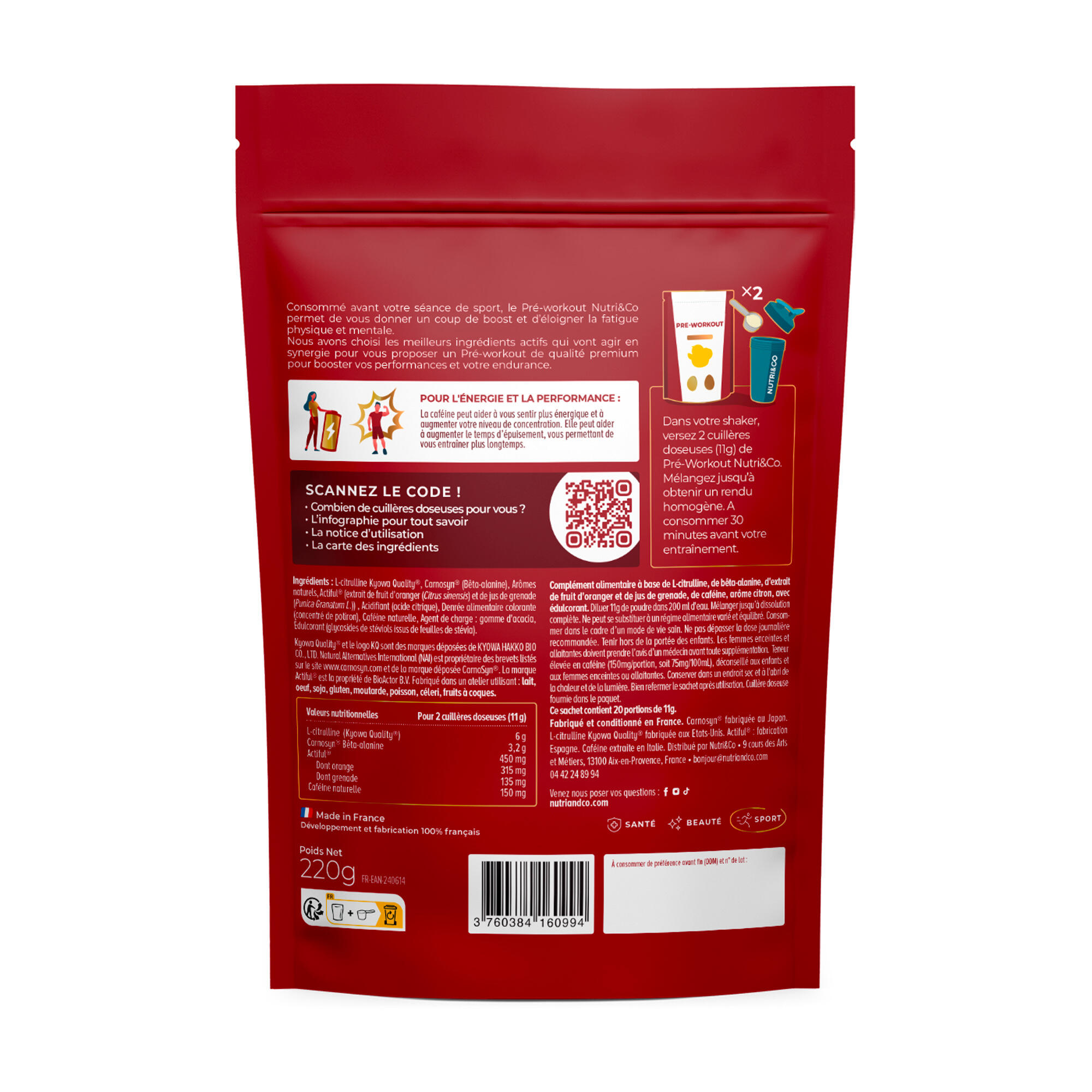 Pre-Workout en Poudre - Goût Citron - 220g 2/3