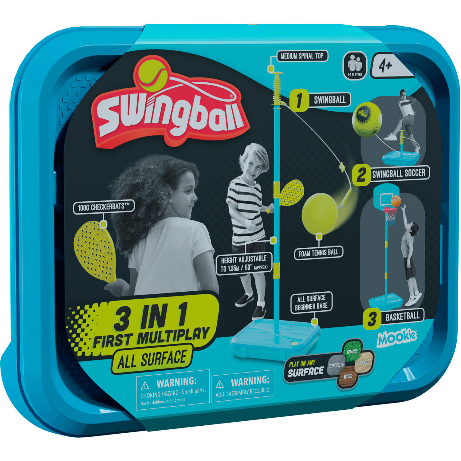 Pack jeux 1er âge Swingball 3en1 toutes surfaces  métal 6/6
