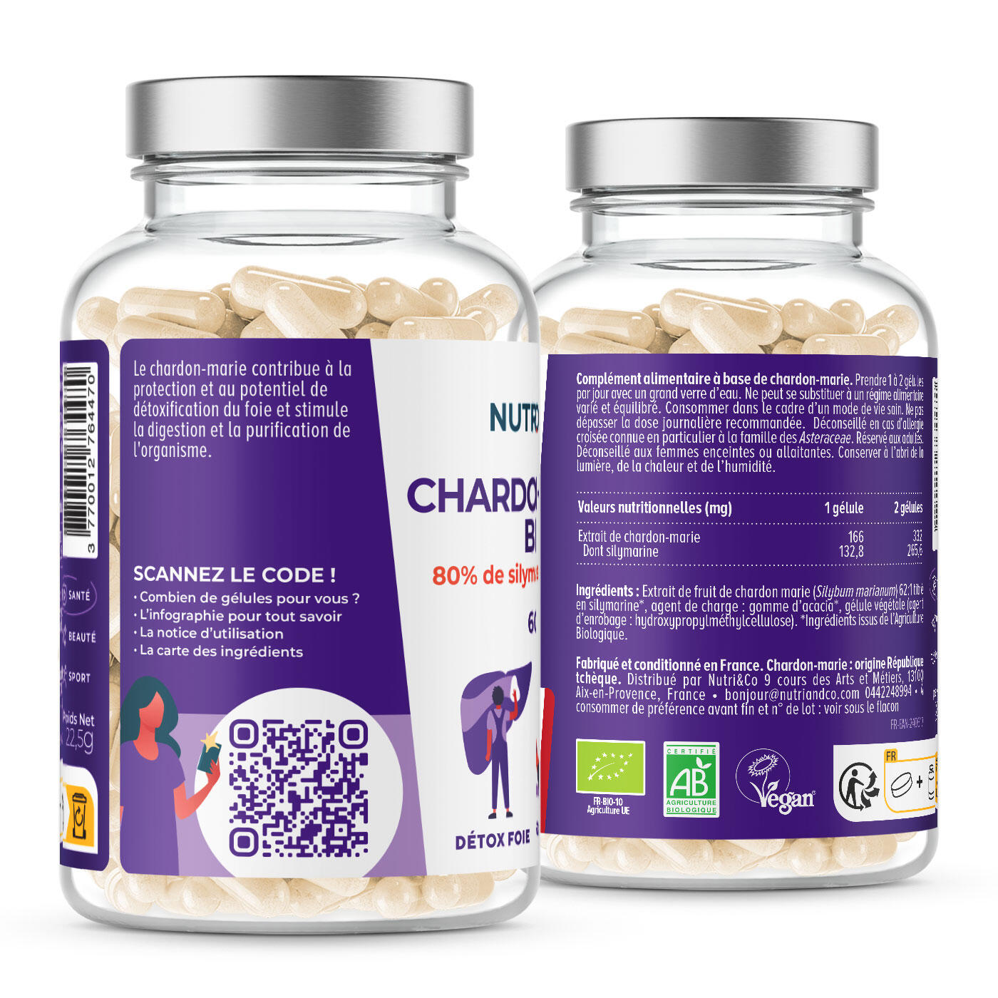 Le Détox - Chardon-marie + Artichaut - Détox Foie & Drainage - 60 gélules 2/5