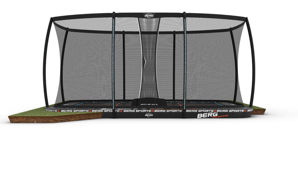 Trampolina + Siatka zabezpieczająca XL BERG Ultim Pro Bouncer Flatground 500x300