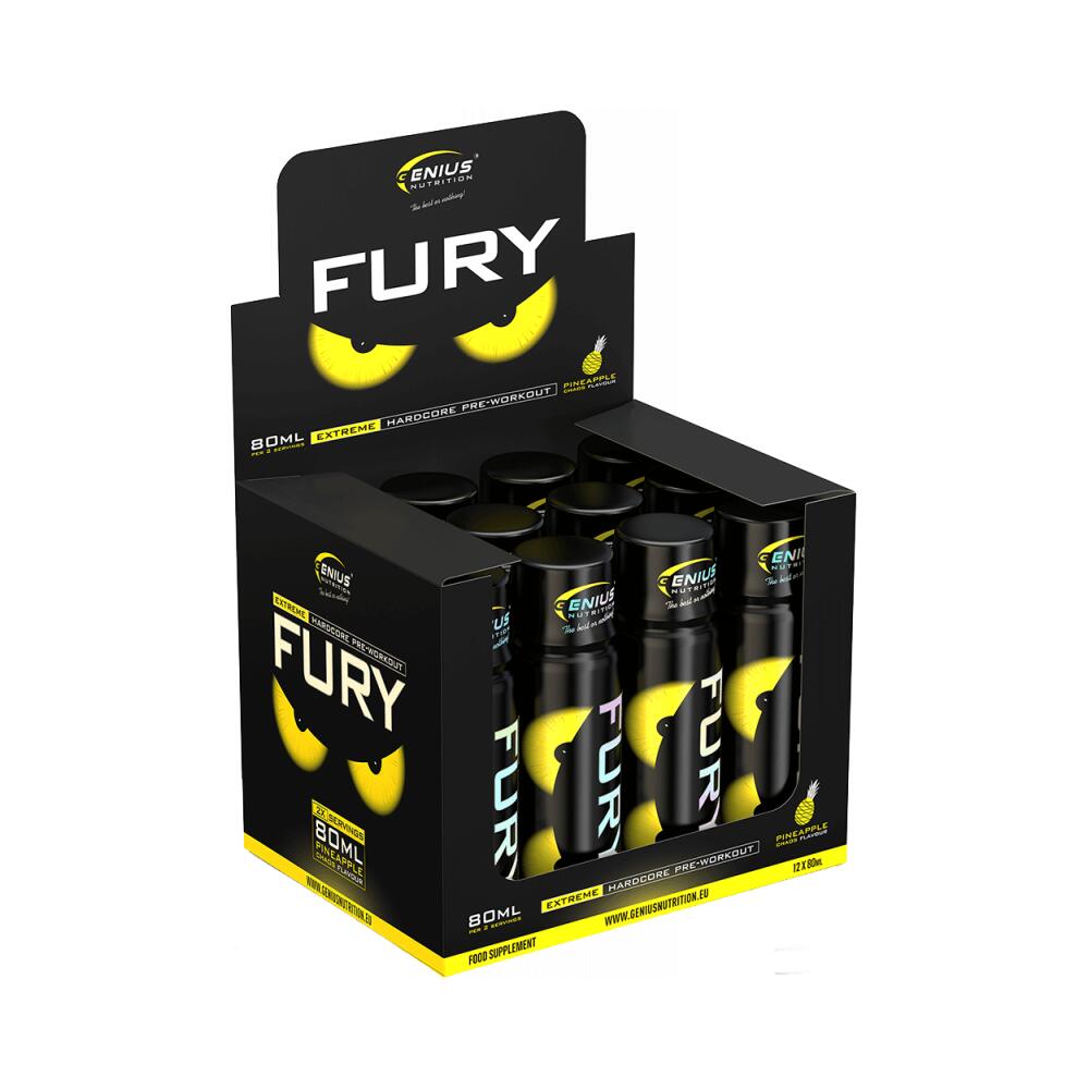 GENIUS NUTRITION Genius Nutrition Fury Extreme Shot (12x80ml) Pineapple Chaos - Pre-Workout