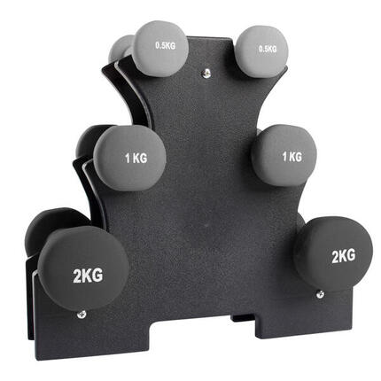 Ensemble d'haltères en néoprène - Ensemble d'haltères - Avec support