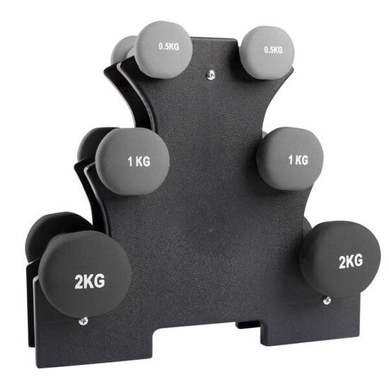 Set di manubri in neoprene - Set di manubri con supporto