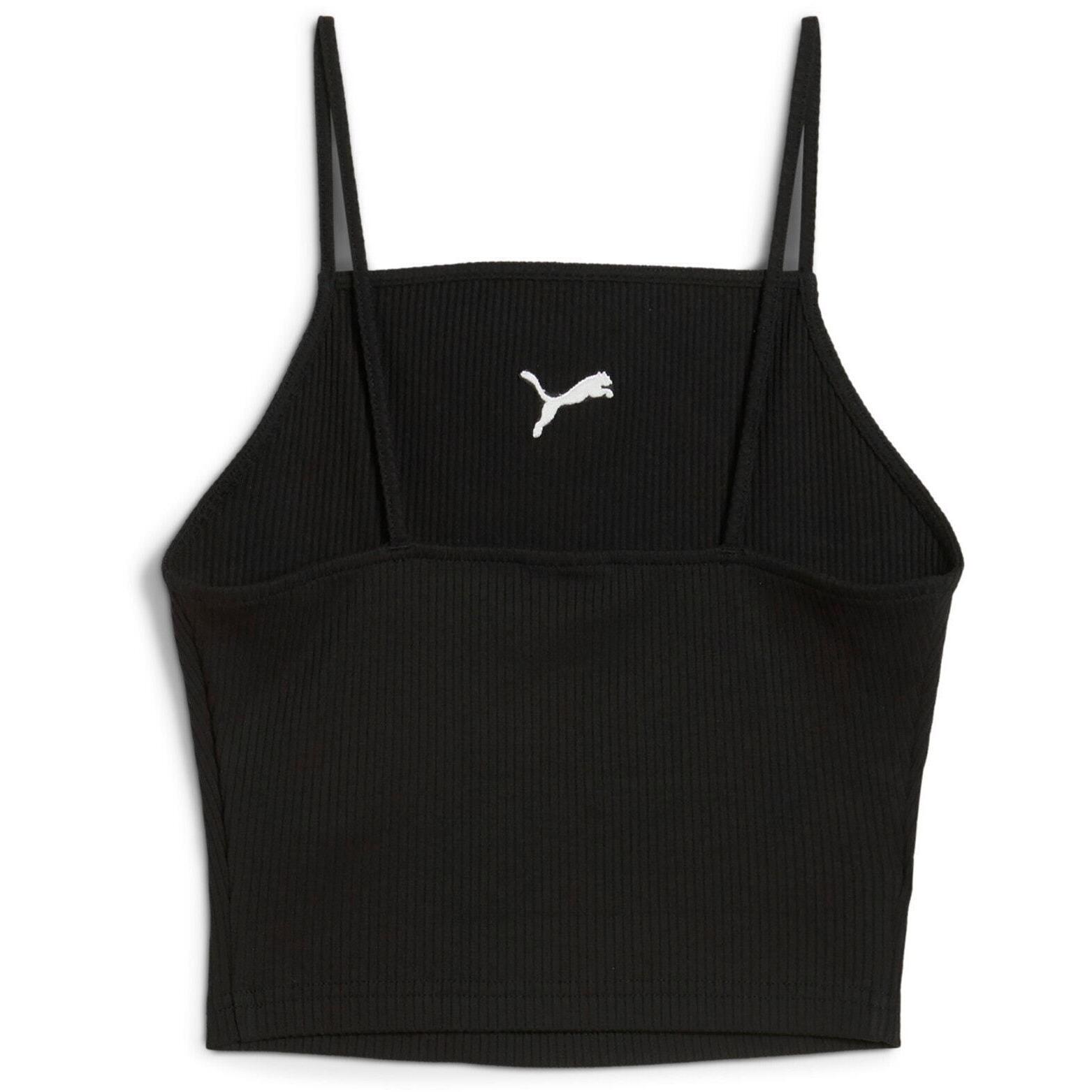 Camiseta Puma Wardrobe Ess Ribbed Tank Top, Negro, Mujer 5/7