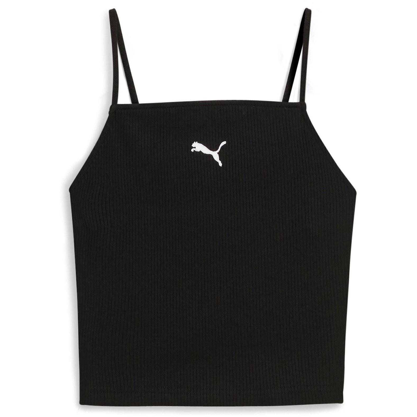 Camiseta Puma Wardrobe Ess Ribbed Tank Top, Negro, Mujer 4/7