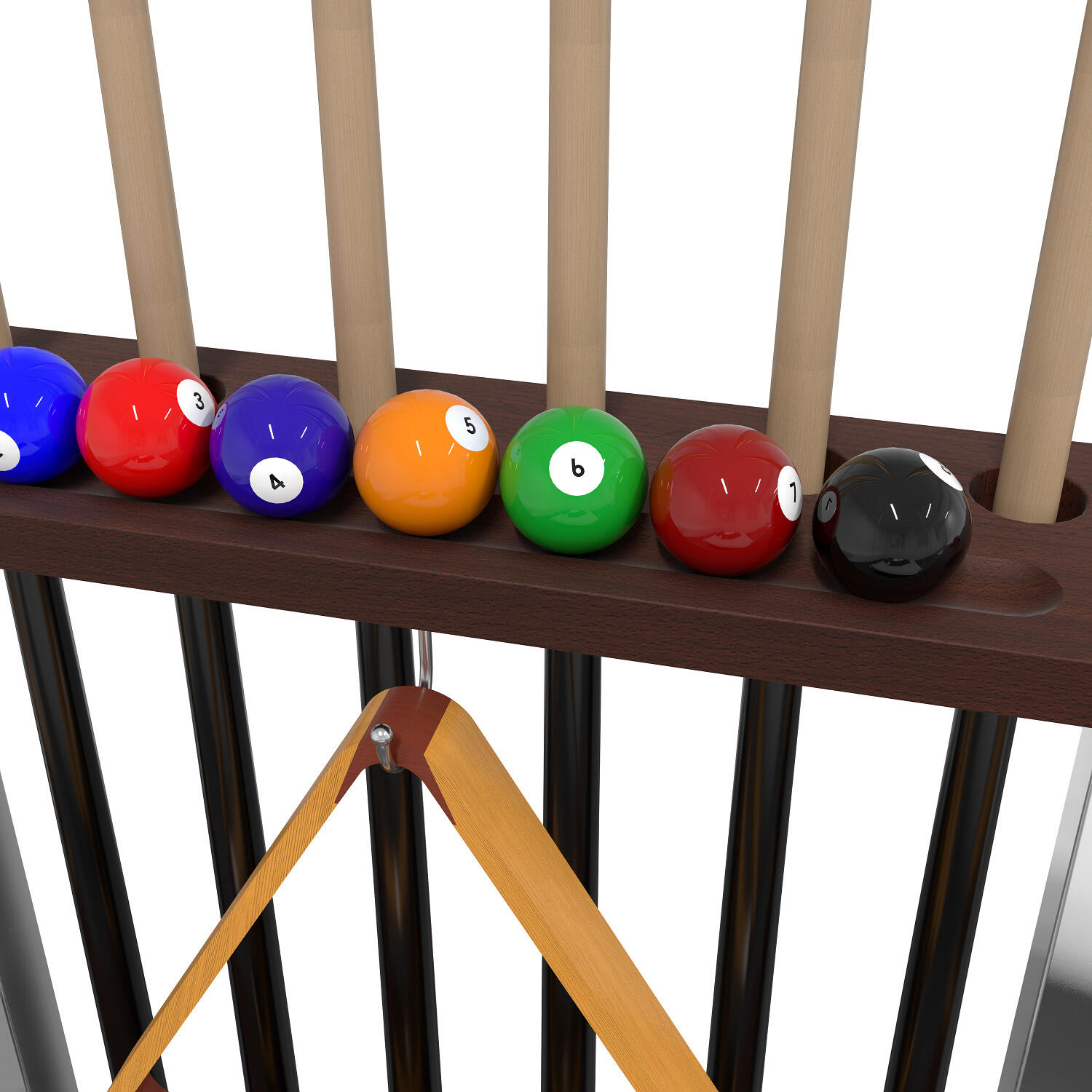 Pool Cue Stand Francesca Wood-Walnut Billard / Poolbillard Unisex 3/6