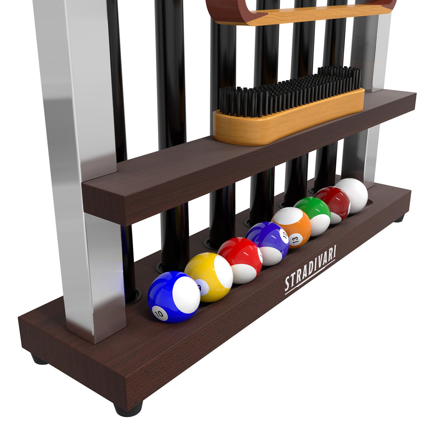 Pool Cue Stand Francesca Wood-Walnut Billard / Poolbillard Unisex 2/6