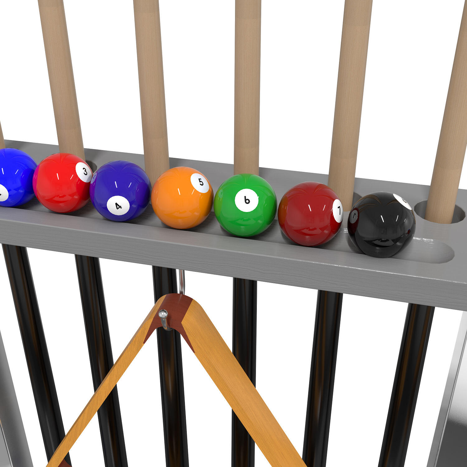 Pool Cue Stand Francesca Grey Billard / Poolbillard Unisex 3/6