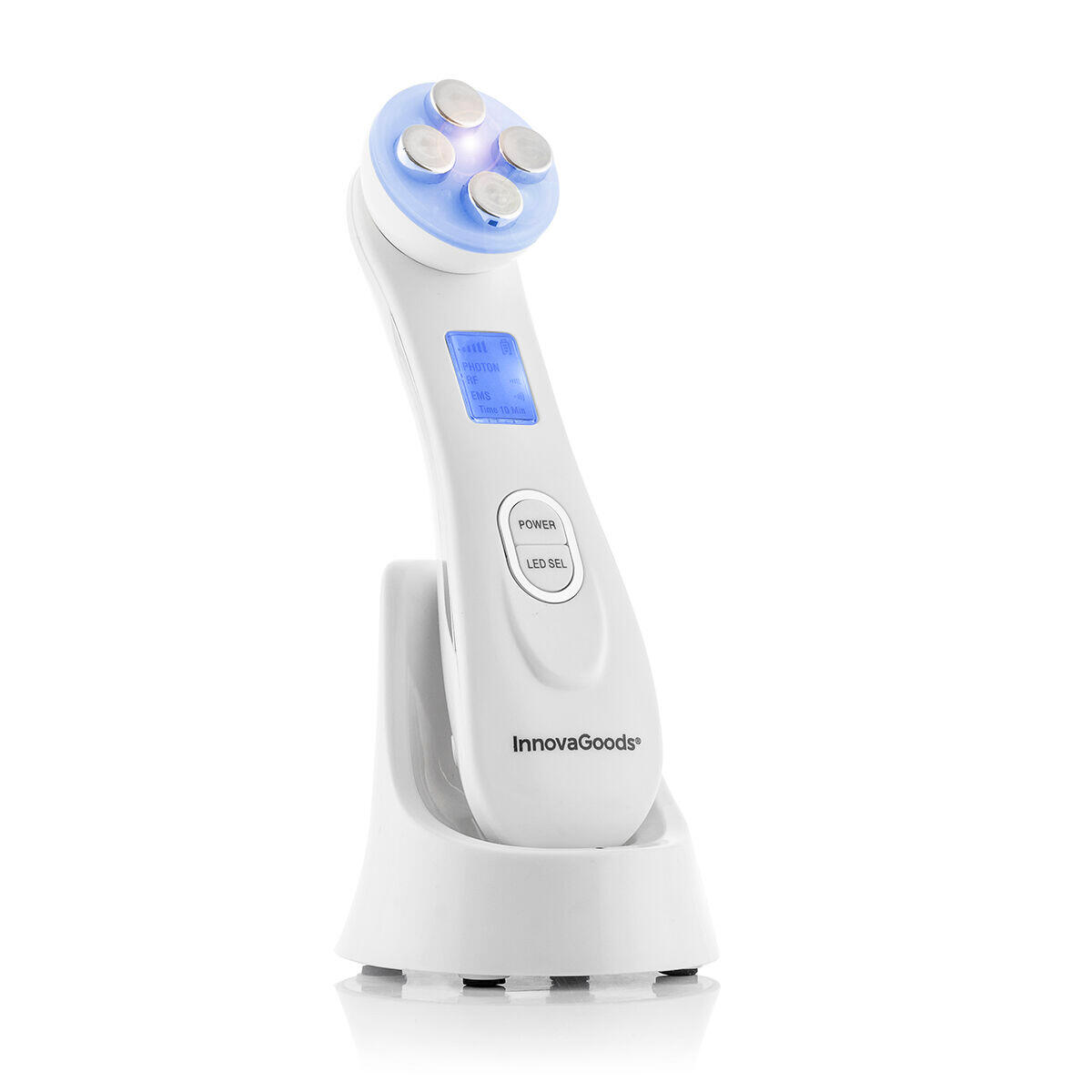 INNOVAGOODS Masajeador Facial con Radiofrecuencia, Fototerapia y Electroestimulación InnovaG