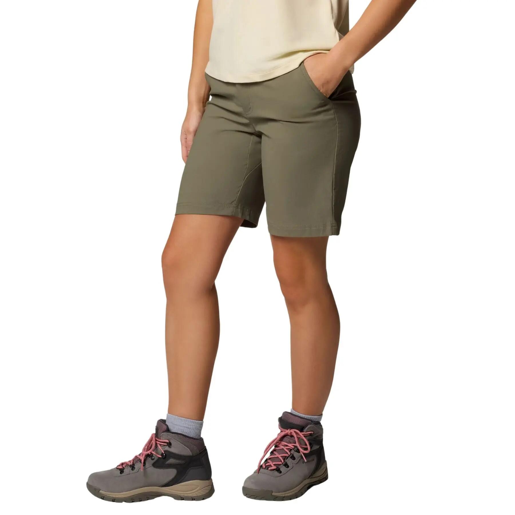 Pantaloncini Columbia Leslie Falls Donna Verde, leggeri e traspiranti 3/7
