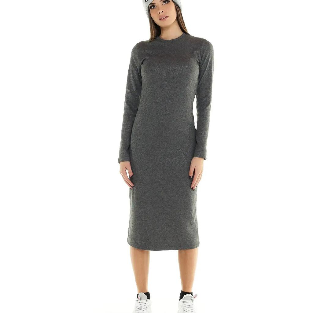 Woman long rib dress Greyss