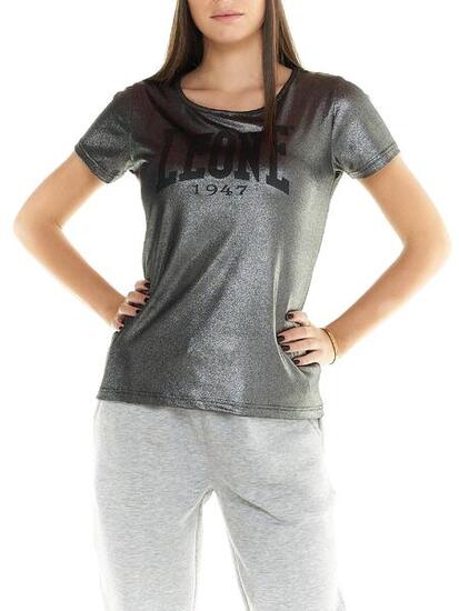 T-shirt lurex Leone donna con maniche corte Greyss