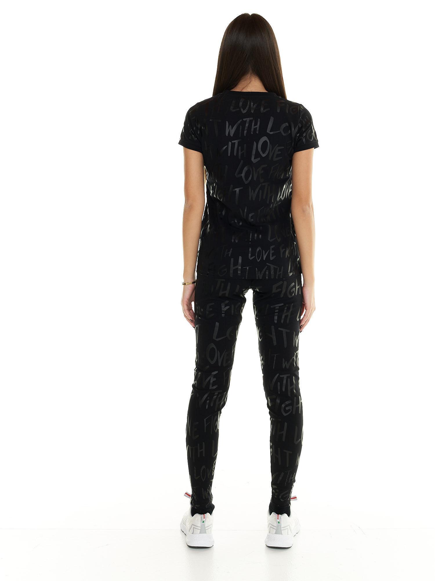 T-shirt Leone donna con maniche corte con stampa allover Blackout 4/5