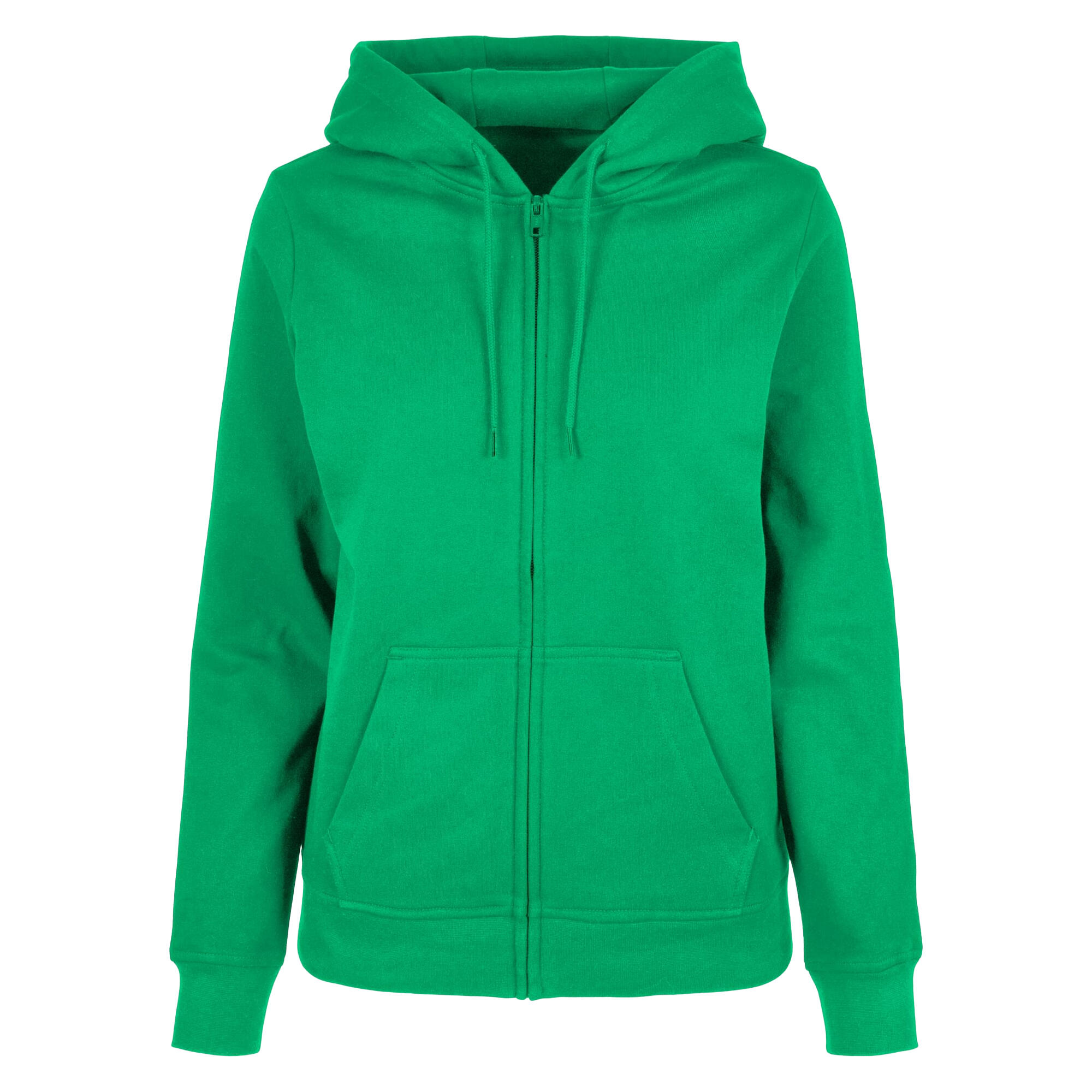 BUILD YOUR BRAND Womens/Ladies Basic Full Zip Hoodie (Grass Green)