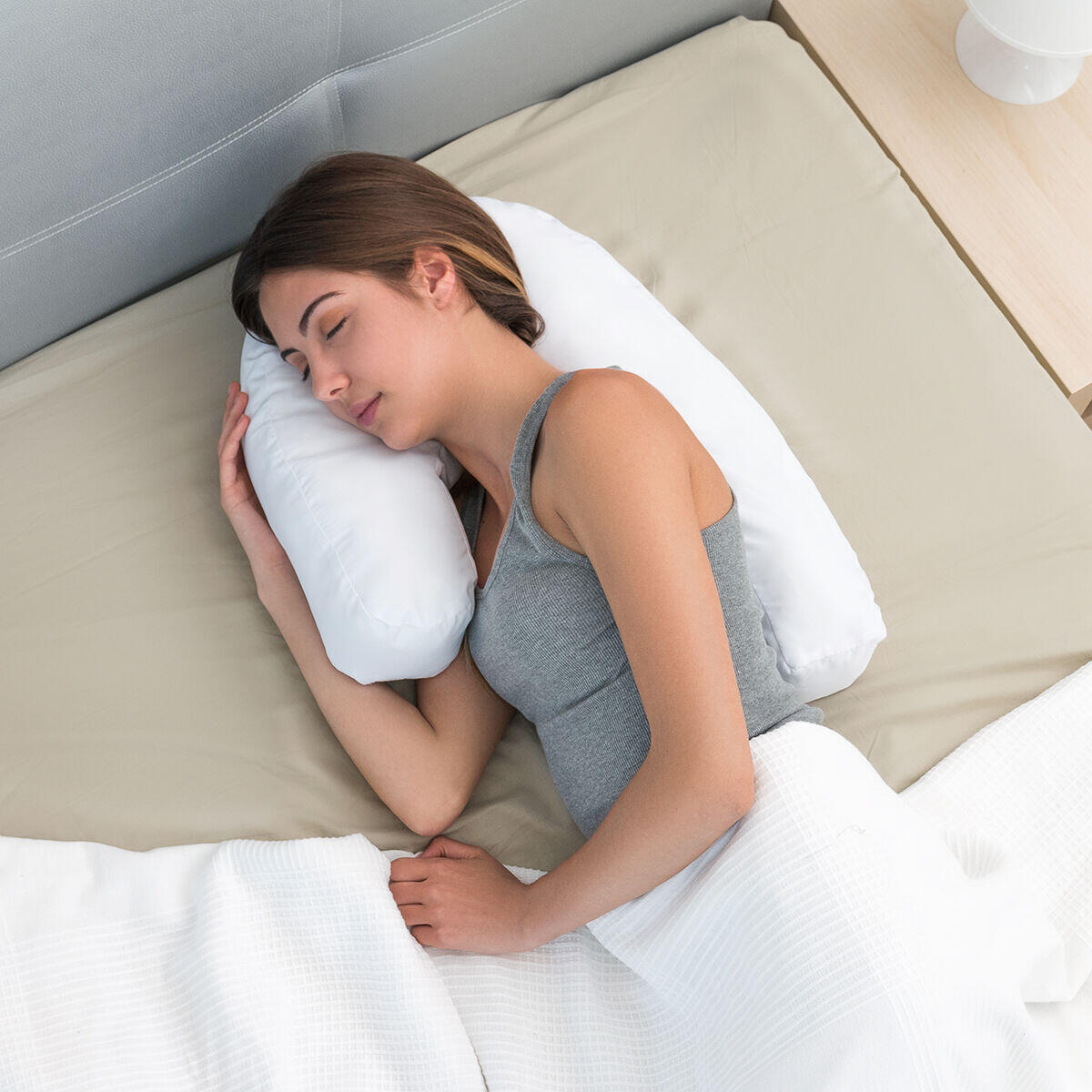 Almohada Ergonómica de Postura Lateral U InnovaGoods Wellness Relax 39 x 57 x 14 4/5