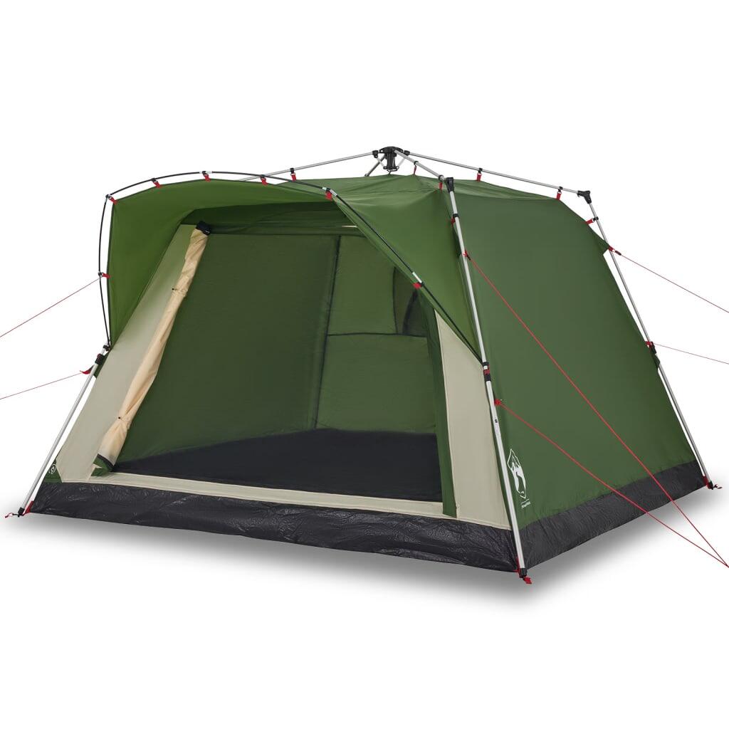 VidaXL 4-Personen Campingzelt mit Schnellverschluss, grün 2/7