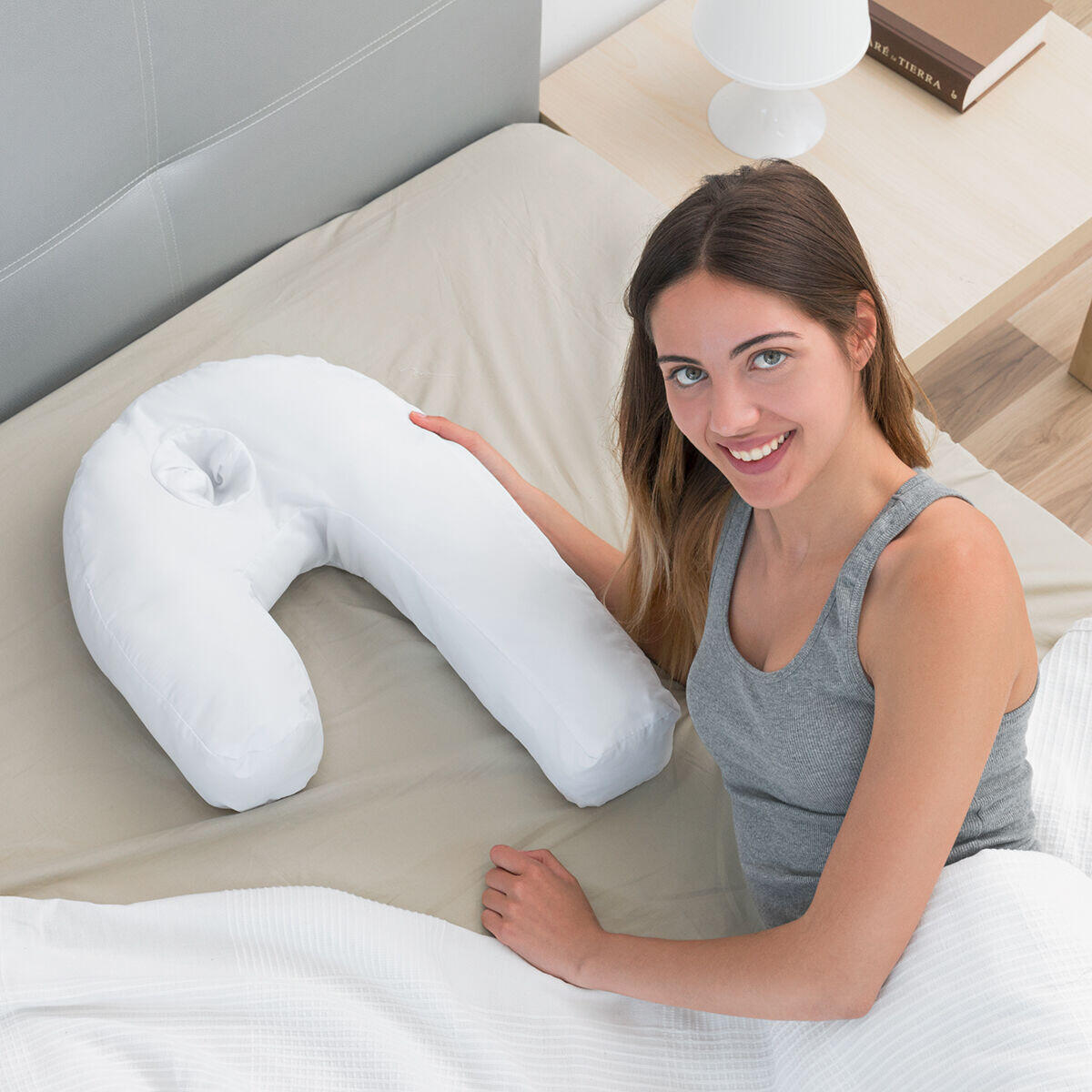 Almohada Ergonómica de Postura Lateral U InnovaGoods Wellness Relax 39 x 57 x 14 3/5