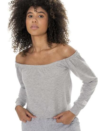 Felpa pull on da donna spalle scoperte non felpata Leone Be Glam