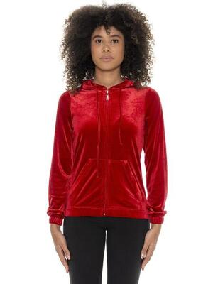 Felpa con cappuccio Leone donna con zip intera in ciniglia Scooter
