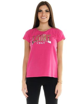 T-shirt Leone donna con maniche corte e logo grande Basic