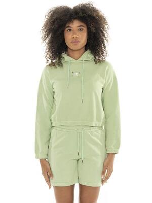 Felpa da donna cropped pull on con cappuccio non felpata Leone Uni
