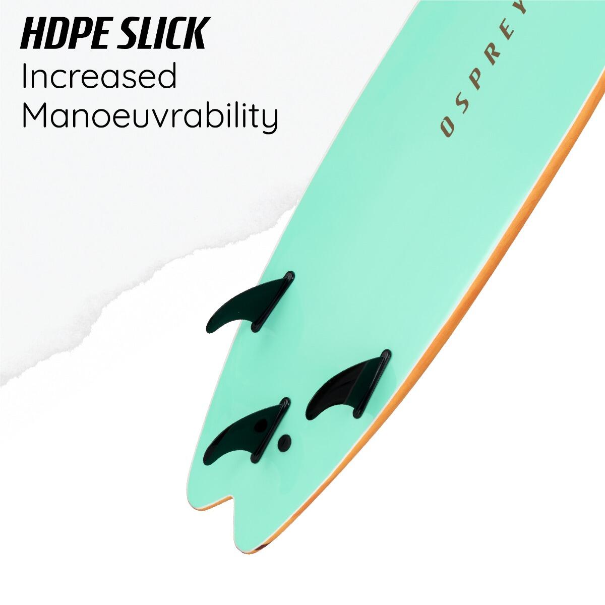 XPE Foam Surfboard with Leash and Fins, Pin Stripe Design 6/6