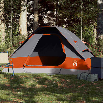 Vidaxl Dome Zelt 2-Personen Wasserdicht Grau und Orange