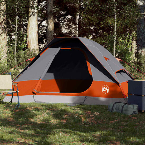Vidaxl Dome Zelt 2-Personen Wasserdicht Grau und Orange