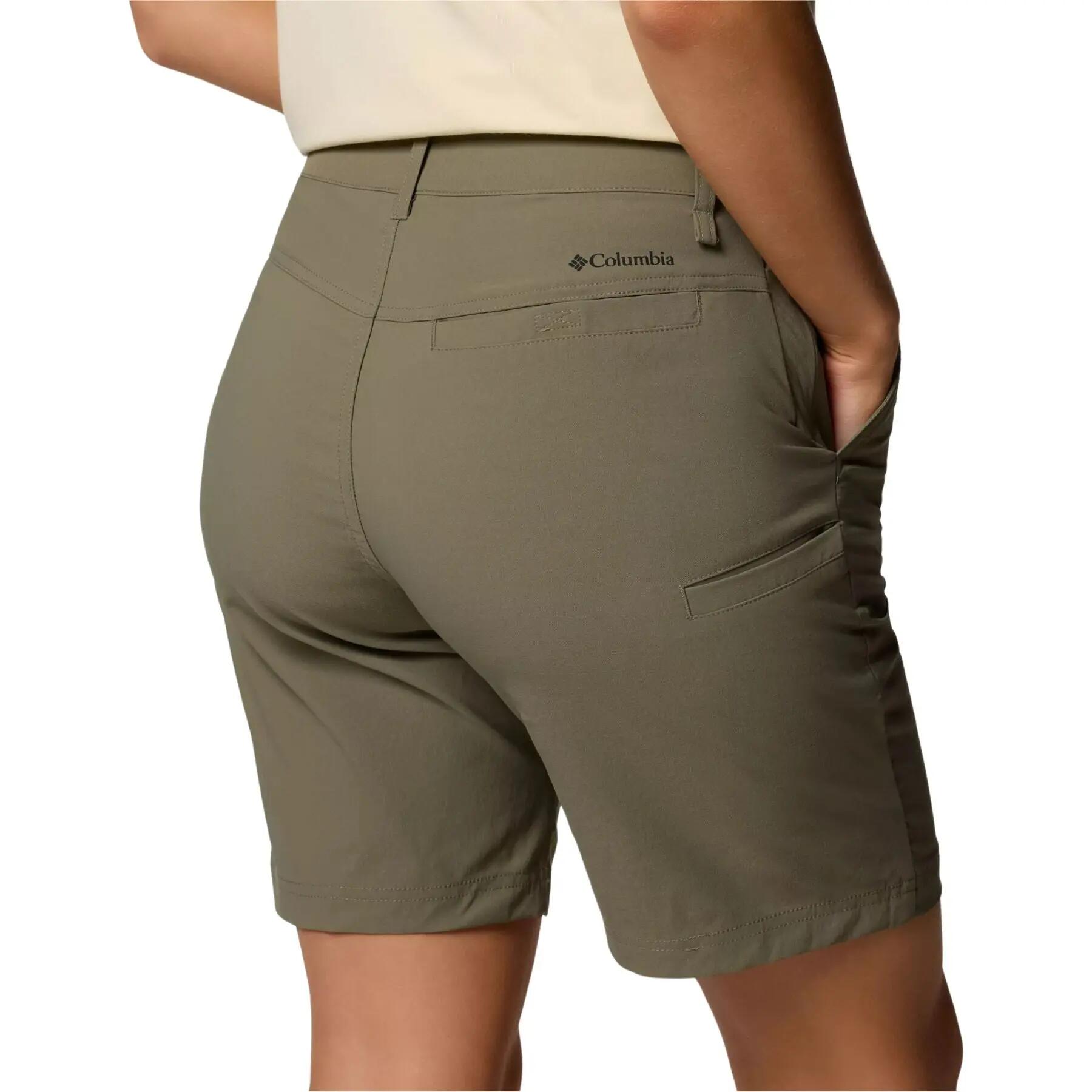 Pantaloncini Columbia Leslie Falls Donna Verde, leggeri e traspiranti 5/7