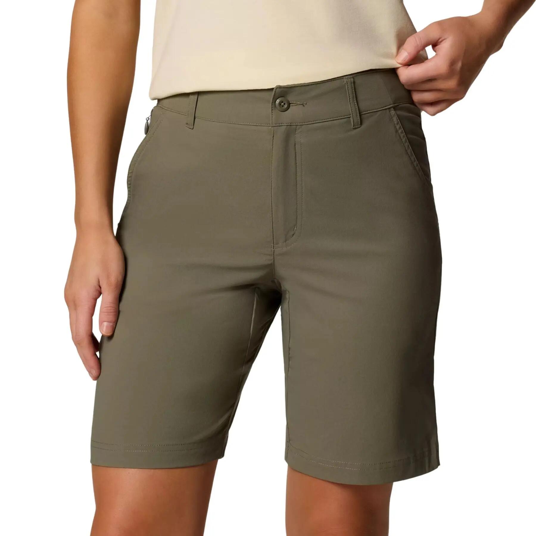 Pantaloncini Columbia Leslie Falls Donna Verde, leggeri e traspiranti 4/7