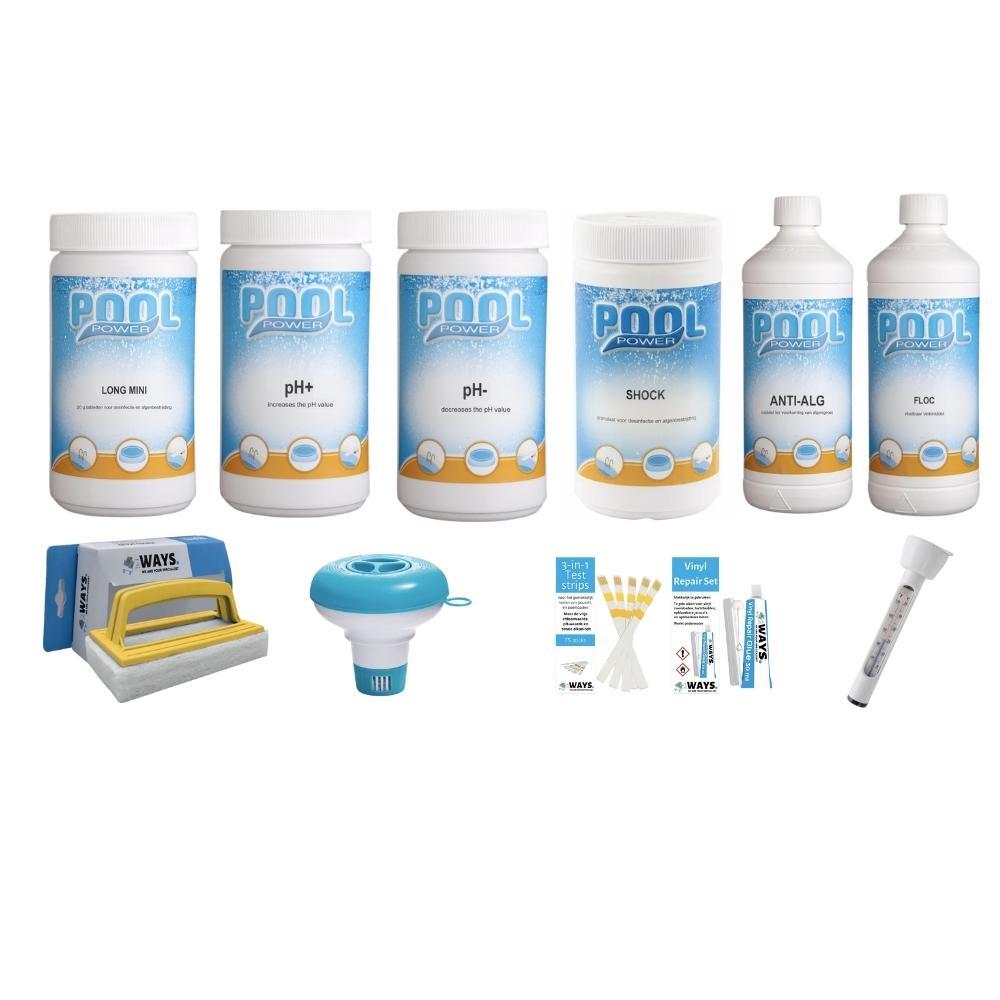 Swimways - Ways - Entretien Piscine - Medium Deluxe + - De 2500 À 25.000 Liter - Kit D'Entretien Piscine - Blanc - Taille Unique - Decathlon