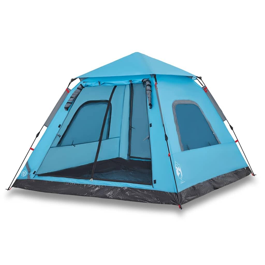 VidaXL Kuppelzelt 5 Personen Schnellverschluss wasserdicht blau 2/7
