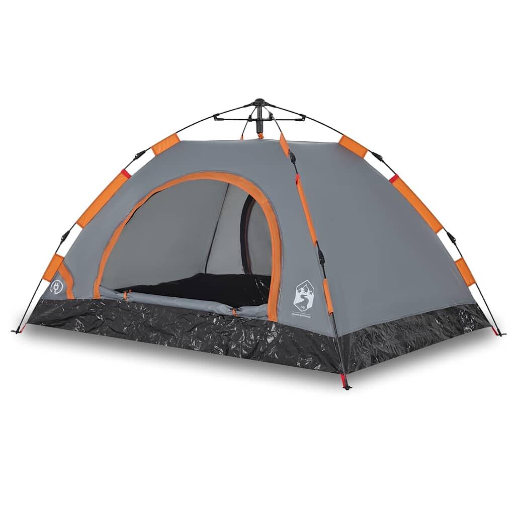 VidaXL 2-Person Fast Setup Tent in Gray and Orange 2/7