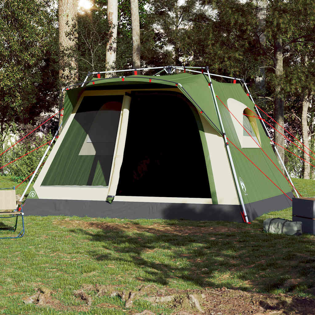 Tente familiale VidaXL 7 personnes montage rapide imperméable verte 3/7