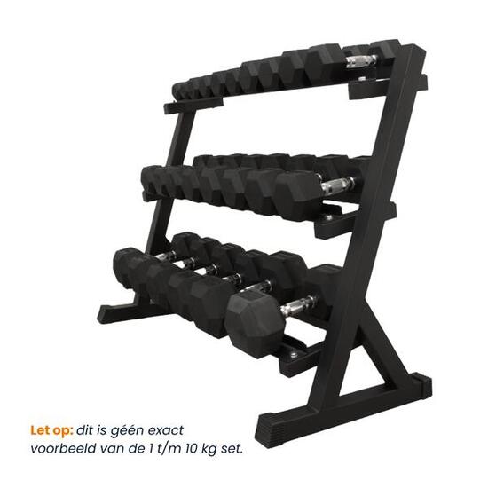 Hexa-Hantelset 110 kg + Hantelablage – Aufbewahrungssystem